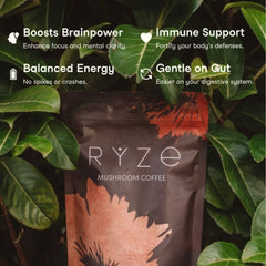 RYZE Mushroom Coffee — Organic Instant Coffee with Cordyceps & Reishi, 30 Servings S4