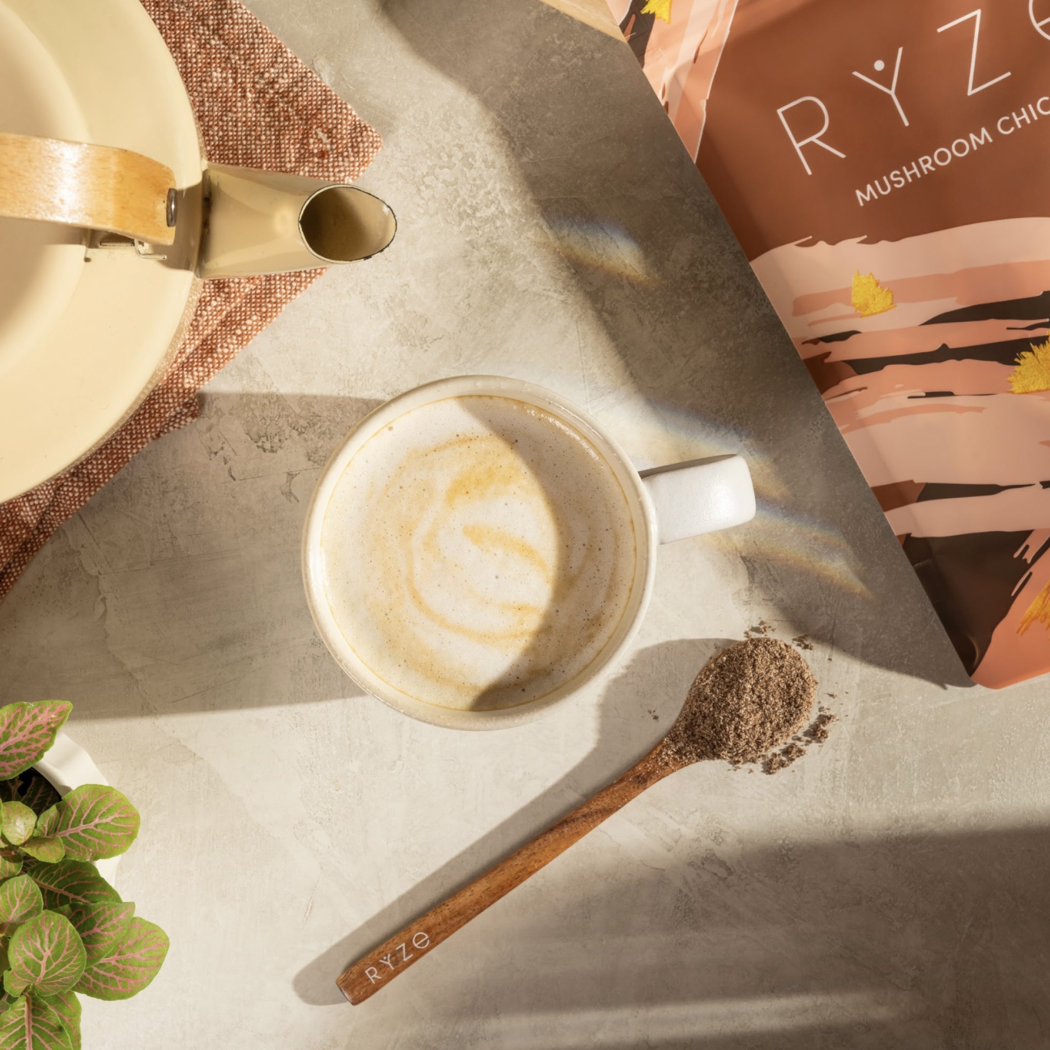 RYZE Mushroom Chicory — Organic Instant Chicory with Shitake & Lions mane, 30 Servings N9