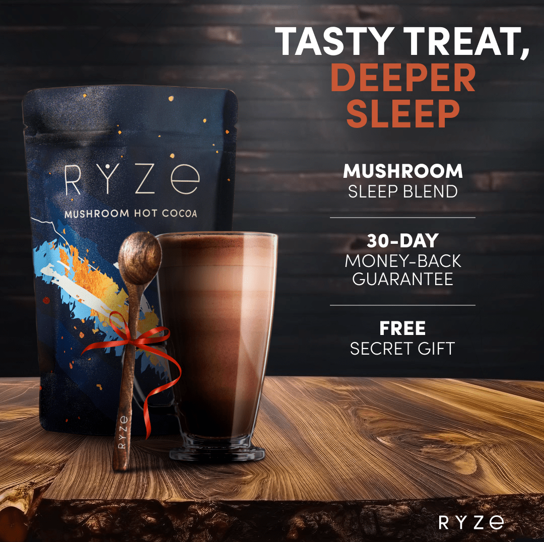 RYZE Hot Cocoa - with 6 Sleep Superfoods to Help Fall Asleep and Stay Asleep X4