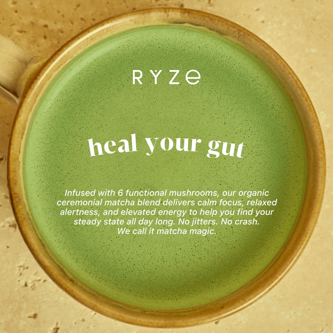 RYZE Mushroom Matcha - with 6 Organic Adaptogenic Mushrooms Grown In USA and Ceremonial-Grade Japanese Matcha P6