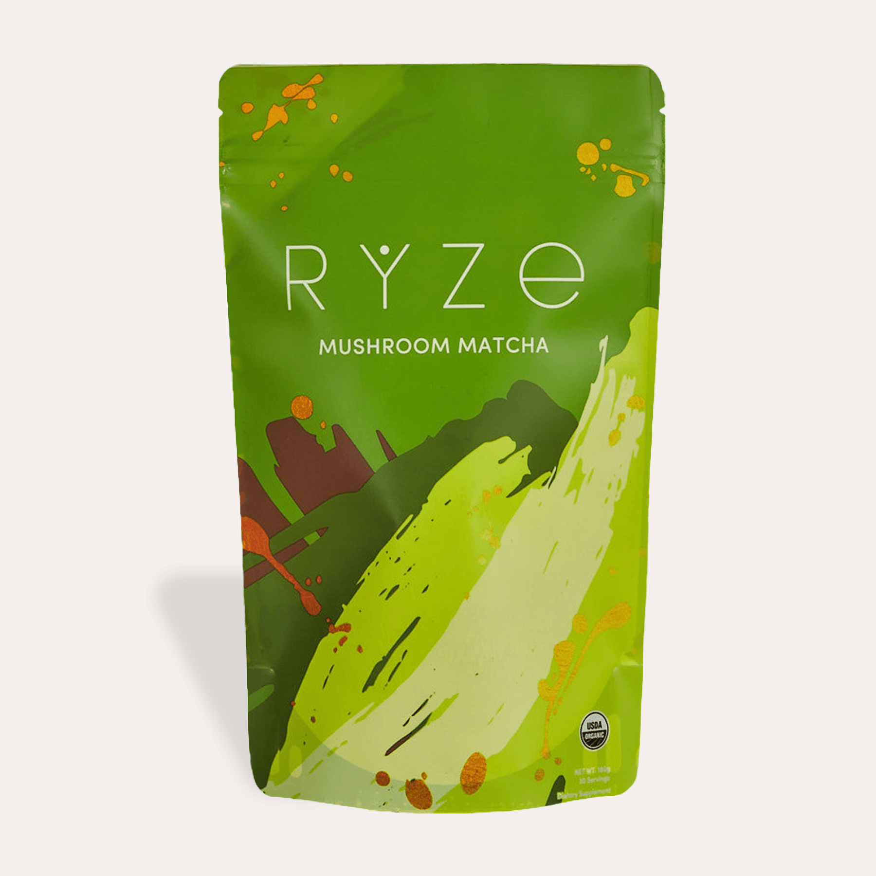 RYZE Mushroom Matcha - with 6 Organic Adaptogenic Mushrooms Grown In USA and Ceremonial-Grade Japanese Matcha Q6