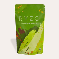 RYZE Mushroom Matcha - with 6 Organic Adaptogenic Mushrooms Grown In USA and Ceremonial-Grade Japanese Matcha Q6