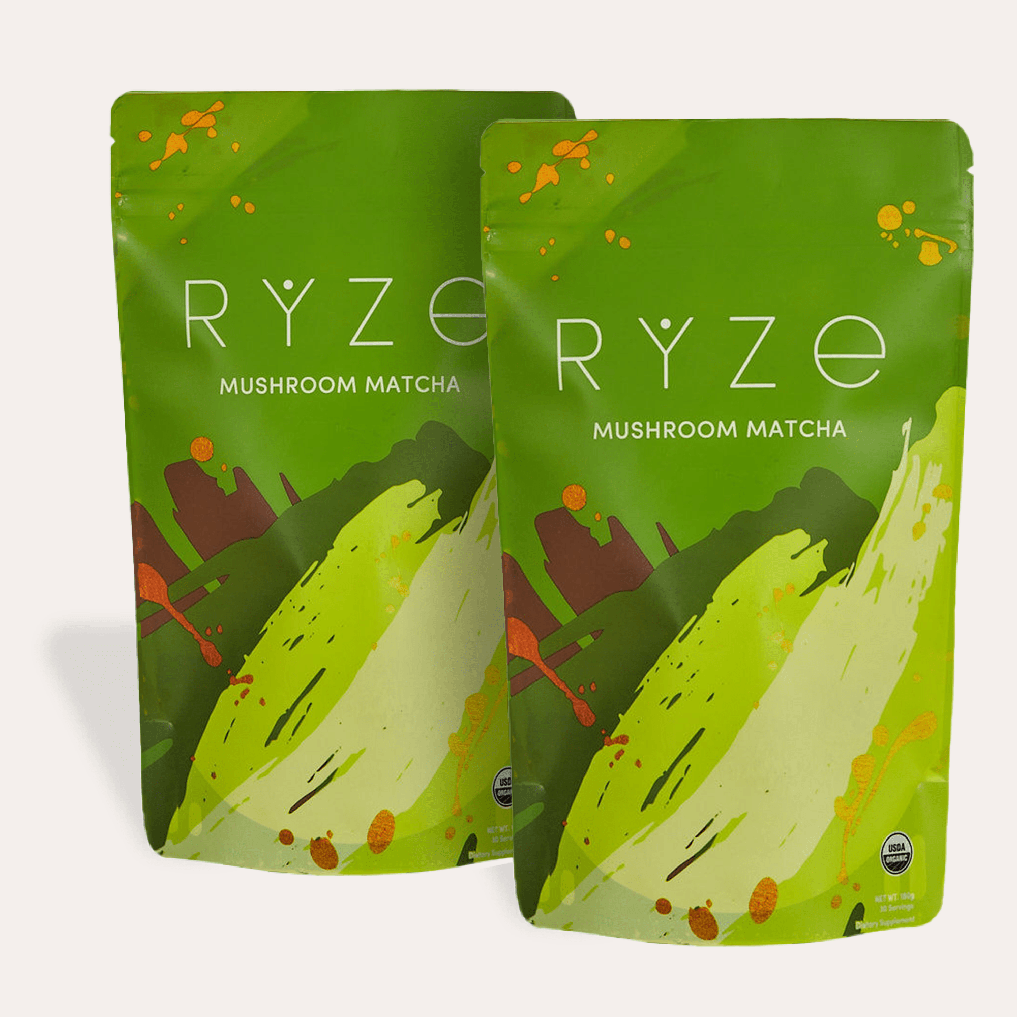 RYZE Mushroom Matcha - with 6 Organic Adaptogenic Mushrooms Grown In USA and Ceremonial-Grade Japanese Matcha Q6